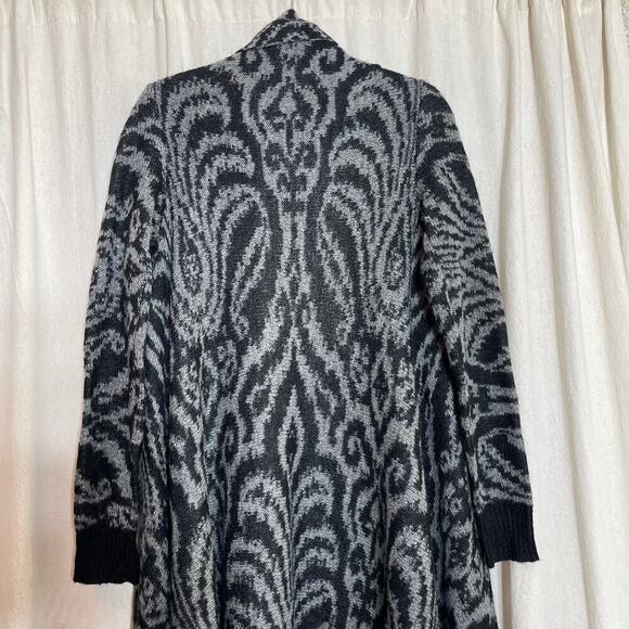 Garnet Hill Mohair Blend Open Front Cardigan Fringe Hem Women Sz Small - Picture 3 of 12